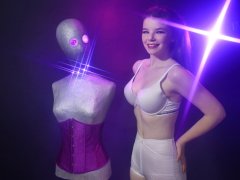 2016-10-09 - Ronniee in white Kalvin Klien bra and white Silhouette Little-X pantie girdle