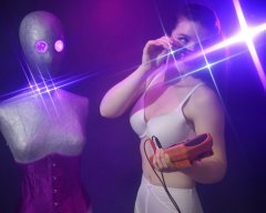 2016-10-09 - Ronniee in white Kalvin Klien bra and white Silhouette Little-X pantie girdle