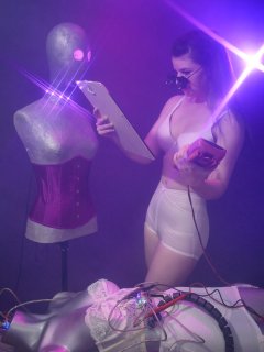 2016-10-09 - Ronniee in white Kalvin Klien bra and white Silhouette Little-X pantie girdle