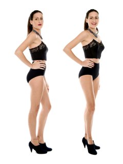 2016-11-20 MissGlamour fitness collage, wearing strapless bra and pantie girdle