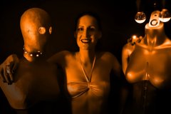 2016-11-20 MissGlamour silver bikini and corset - lit by LED