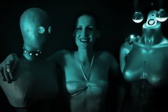 2016-11-20 MissGlamour silver bikini and corset - lit by LED