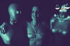 2016-11-20 MissGlamour silver bikini and corset - lit by LED