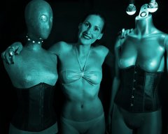 2016-11-20 MissGlamour silver bikini and corset - lit by LED