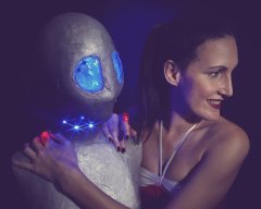 2016-11-20 MissGlamour silver bikini and corset - lit by LED