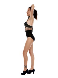 2016-11-20 MissGlamour wearing Chinese dance top and pocket girdle worn as hotpants