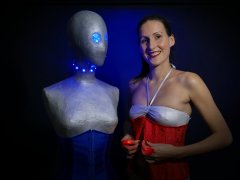 2016-11-20 MissGlamour silver bikini and corset - lit by LED