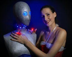 2016-11-20 MissGlamour silver bikini and corset - lit by LED
