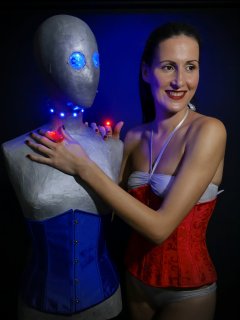 2016-11-20 MissGlamour silver bikini and corset - lit by LED
