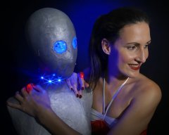 2016-11-20 MissGlamour silver bikini and corset - lit by LED