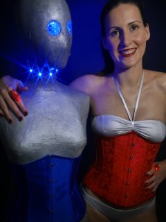 2016-11-20 MissGlamour silver bikini and corset - lit by LED