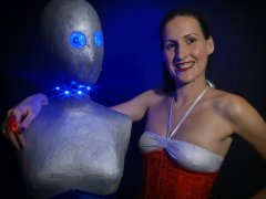 2016-11-20 MissGlamour silver bikini and corset - lit by LED