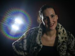 2016-11-20 MissGlamour in tightlaced corsert over black boobtube and control briefs, worn as hotpants- lit by LED