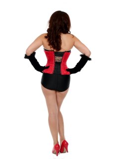 2016-11-23 AlexH black bra and girdle and red Vollers corset