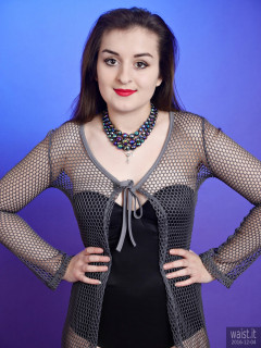 2016-12-04 Nannina in black Miraclesuit and fishnet coat