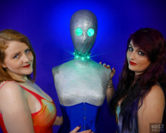 2016-12-11 Miss Danni Lou and her friend Char in superhero swimsuits