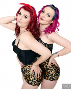 2017-01-21 MissDaniLou and Tasha working out in leopard print control briefs, worn as hot pants