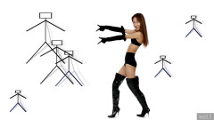 2017-01-28 Salina Pun black bra, girdle, opera gloves and patent leather thigh boots