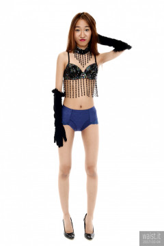 2017-02-04 Salina Pun blue jewelled dance top and lycra briefs - chosen by model