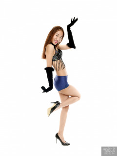 2017-02-04 Salina Pun jewelled dance top and stretchy lycra briefs worn as hotpants