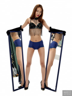 2017-02-04 Salina Pun jewelled dance top and stretchy lycra briefs worn as hotpants