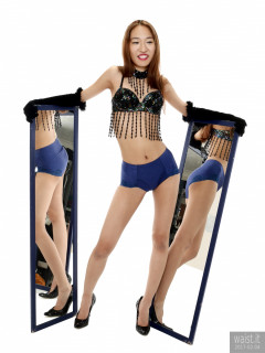 2017-02-04 Salina Pun jewelled dance top and stretchy lycra briefs worn as hotpants