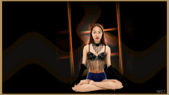 2017-02-04 Salina Pun jewelled dance top and stretchy lycra briefs worn as hotpants c/w ProjectM backdrop