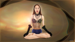 2017-02-04 Salina Pun jewelled dance top and stretchy lycra briefs worn as hotpants c/w ProjectM backdrop