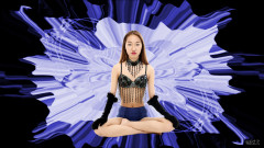 2017-02-04 Salina Pun jewelled dance top and stretchy lycra briefs worn as hotpants c/w ProjectM backdrop