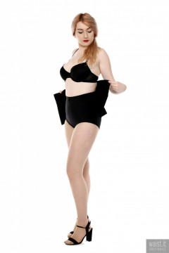 2017-03-11 LilyAmber black bra and style 210 pantie girdle plus black Chinese waist trainer