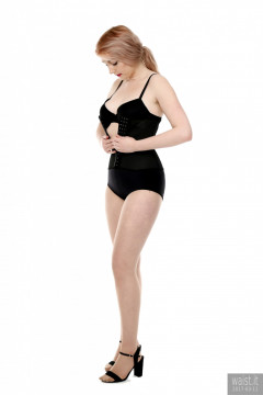 2017-03-11 LilyAmber black bra and style 210 pantie girdle plus black Chinese waist trainer