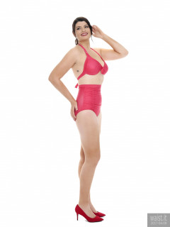 2017-04-09 Imogen red and white polka dot two piece swimsuit