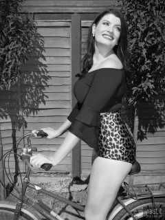 2017-04-09 Imogen black top and animal print control briefs worn as hotpants