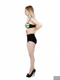 2017-05-19 Laura Sele bikini top and black control briefs worn as hotpants