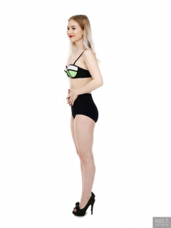 2017-05-19 Laura Sele bikini top and black control briefs worn as hotpants