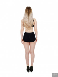 2017-05-19 Laura Sele bikini top and black control briefs worn as hotpants
