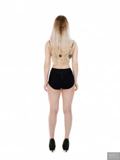 2017-05-19 Laura Sele bikini top and black control briefs worn as hotpants