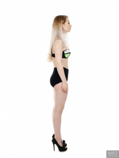 2017-05-19 Laura Sele bikini top and black control briefs worn as hotpants