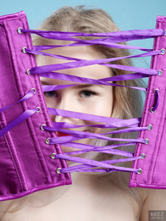 2017-05-19 Laura Sele playing with purple corset