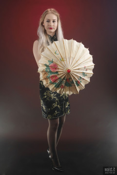 2017-05-19 Laura Sele cheongsam dress and lots of smoke