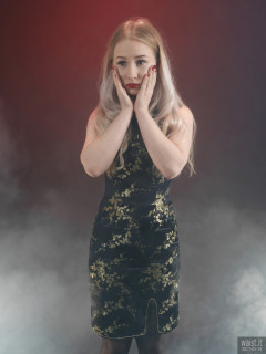 2017-05-19 Laura Sele cheongsam dress and lots of smoke