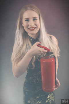 2017-05-19 Laura Sele cheongsam dress and lots of smoke