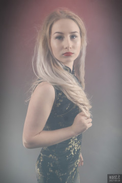 2017-05-19 Laura Sele cheongsam dress and lots of smoke