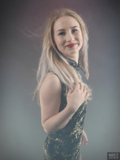 2017-05-19 Laura Sele cheongsam dress and lots of smoke