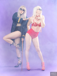 2017-06-10 Emma Lou and Dayna Nirvana in jewelled dance tops and Chinese pocket girdles - worn as hot pants