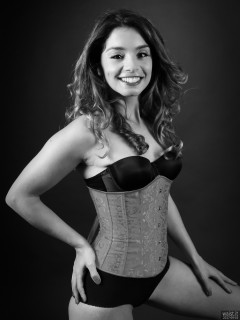 2017-09-03 Kris in bra, pantie girdle and tightly-laced corset