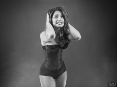 2017-09-03 Kris in bra, pantie girdle and tightly-laced corset