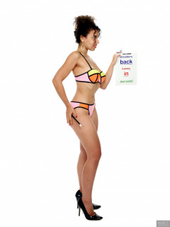 2017-09-23 Stephy in multi-coloured neoprene bikini