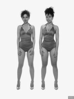 2017-10-22 Isabelle and Stephy fitness session in purple one-piece swimsuits