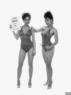 2017-10-22 Isabelle and Stephy fitness session in purple one-piece swimsuits